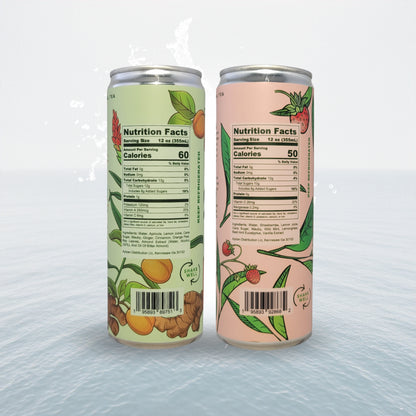 Strawberry Breeze and Apricot Passion cold brewed canned Mabï Artisanal Tea