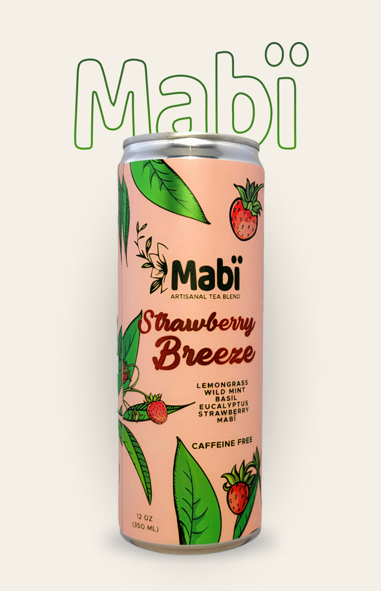 Can of cold-brewed Strawberry Breeze Mabi tea