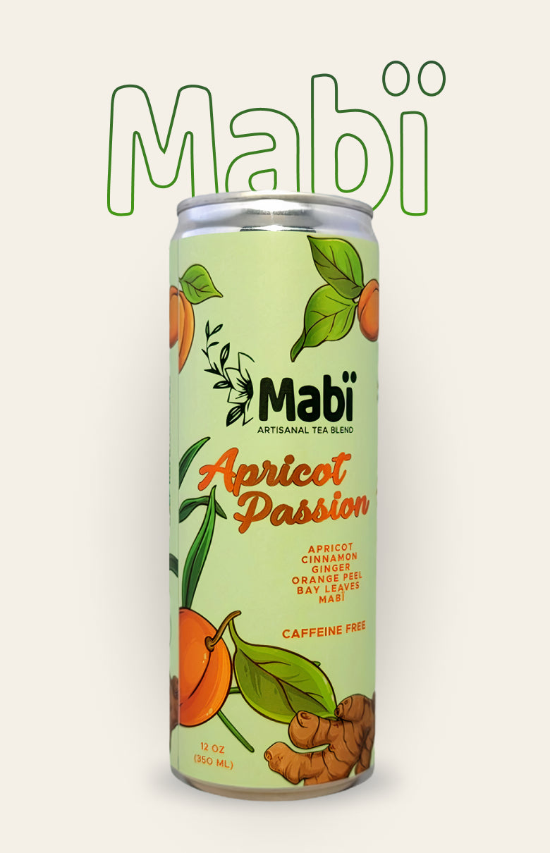 Can of cold-brewed Apricot Passion Mabi tea