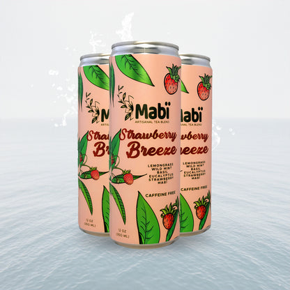 Strawberry Breeze cold brewed canned Mabï Artisanal Tea