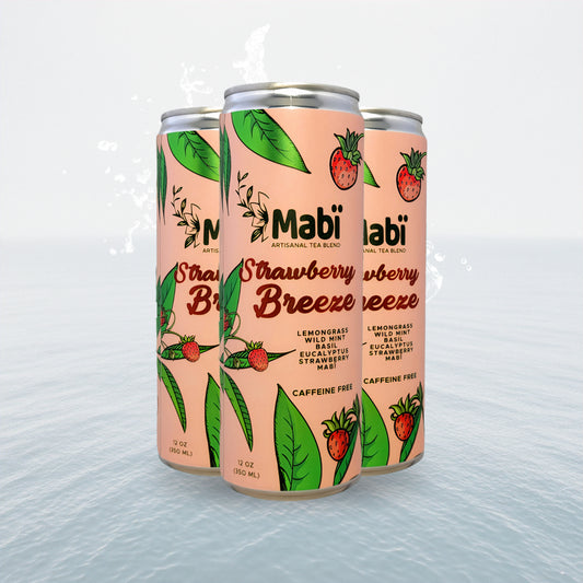 Strawberry Breeze cold brewed canned Mabï Artisanal Tea