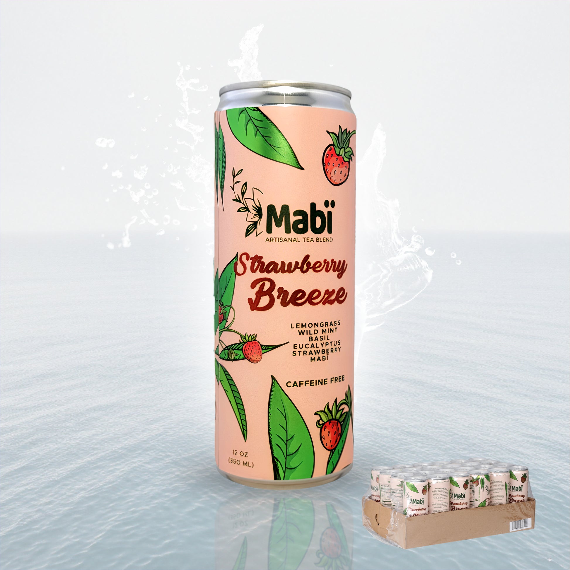 Strawberry Breeze cold brewed canned Mabï Artisanal Tea