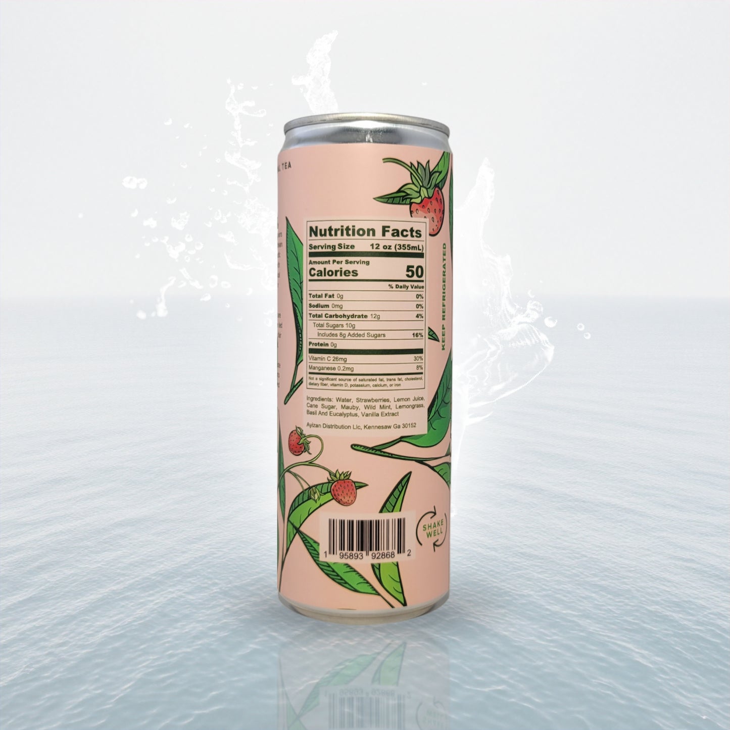 Strawberry Breeze cold brewed canned Mabï Artisanal Tea