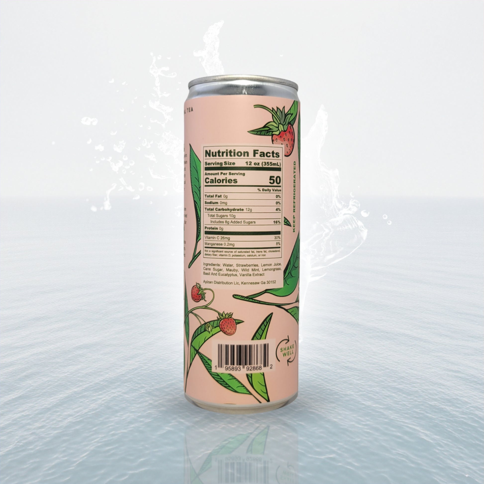 Strawberry Breeze cold brewed canned Mabï Artisanal Tea