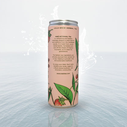 Strawberry Breeze cold brewed canned Mabï Artisanal Tea